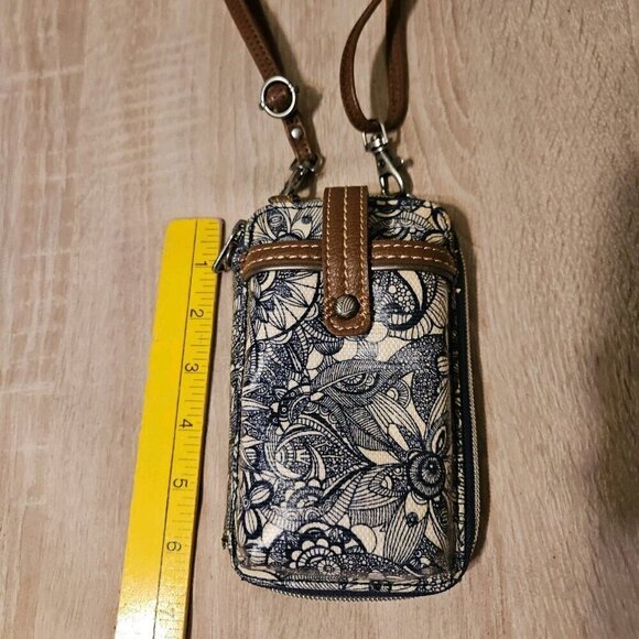 Sakroots Smartphone Wristlet Crossbody Wallet Blue  Zip Around * No Wrist Strap - Picture 7 of 8